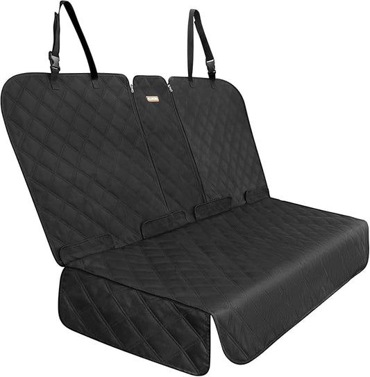 ALLANSING Back Seat Cover for Large SUVs/Trucks Rear Split Bench - Heavy-Duty 900D Waterproof Non-Slip Car Seat Protector for Messy Kids & Drooling Dogs, Easy Clean(Black)