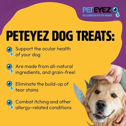PetEyez Tear Stain Remover Vitamin Treats for Dogs - Support Eye Health & Reduce Itching & Tear Stain Buildup - 100% Natural Dog Treats with Superfoods, Antioxidants & Nutrients - Beef Liver - 1oz