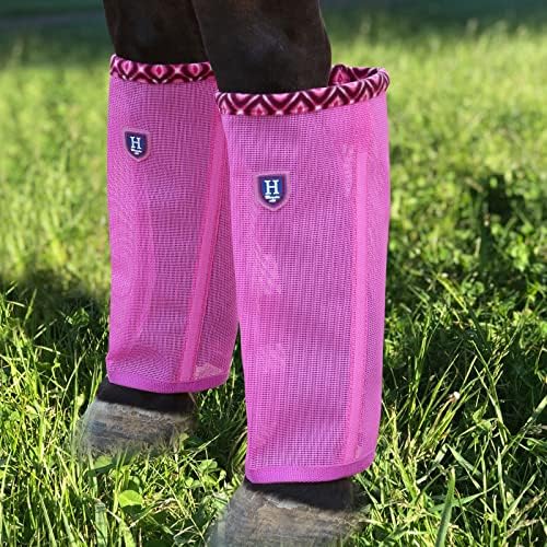 Fine Mesh Fly Boots Loose Fitting & Non-Slip Horse Fly Leggings Fleece Air Flow (Set of 4)