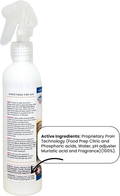 Show Out Skin & Wounds Spray for Dogs — Helps Control Dog Mange & Itchy Skin | Natural Relief for Hot Spots, Ringworm & Dermatitis | Gentle, Vet-Level Care (8 oz)