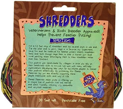 Planet Pleasures Rainbow Straight Style Bird Toy, 30' x 2"/Large