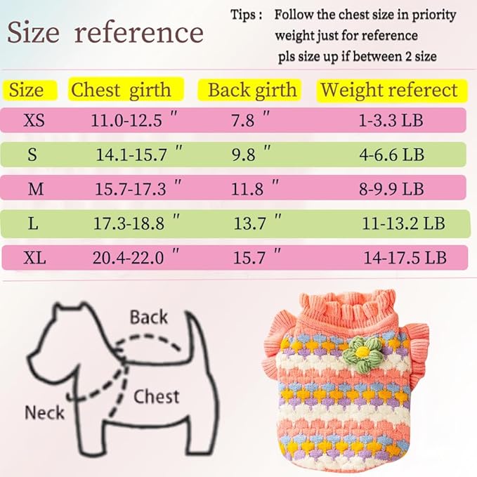 Pink Small Dog Sweater Female, Knitted Cat Sweater, Fall Girl Puppy Clothes, Turtleneck Doggy Cable Knitwear, Warm Pet Clothing for Chihuahua Yorkie Bulldog Teacup (Pink, Small)