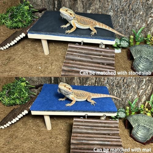 Bearded Dragon Basking Platform Reptile Hide Climbing Tank Accessories