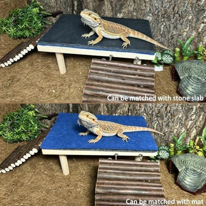 Bearded Dragon Basking Platform Reptile Hide Climbing Tank Accessories