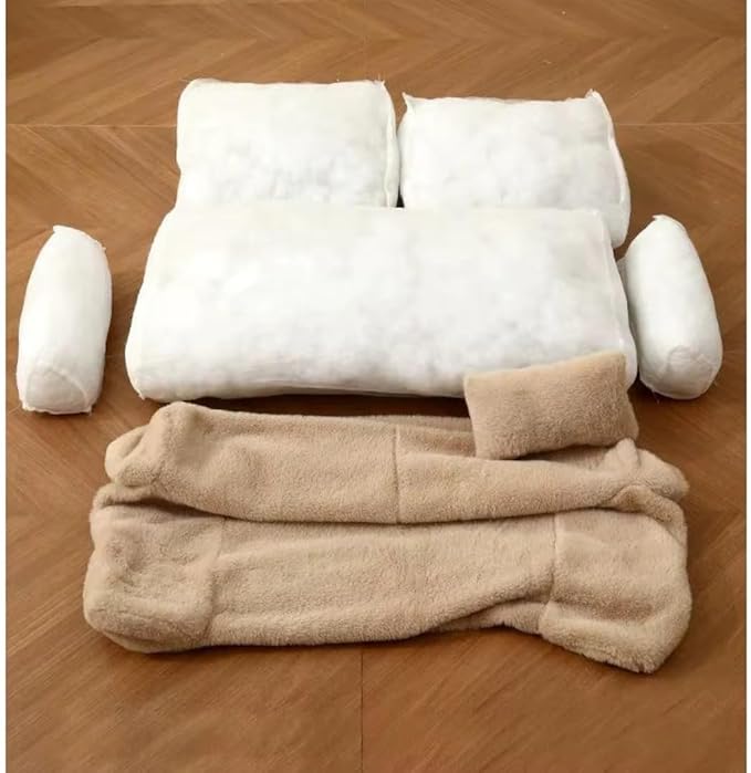 Cozy, Plush, Cotton, cat and Dog Sofa, Warm Cuddly (Pink, Small)