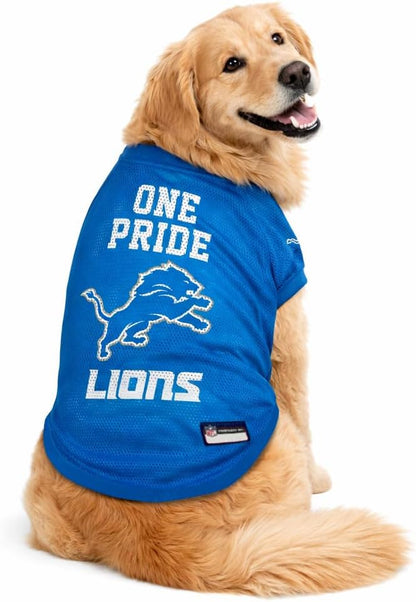 Pets First NFL Detroit Lions Raglan Jersey One Pride - Size Large. Cutest Football Jersey for Dogs & Cats