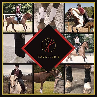 Kavallerie Elastic Fleece Bandages for Horses, Non- Slip and Snug fit Breathable Material for Injury Protection and Superior Legs Support, Stocking up Solution - White - (2 Units Per Pack)