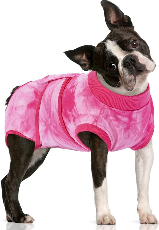 FUAMEY Surgery Recovery Suit for Large Dogs,Dog Surgery Suit Female Spay Male Dogs Neuter Recovery Shirt Dog Onesie Anti Licking Abdominal Wounds Pet Bodysuit Skin Conditions Rose Dye L