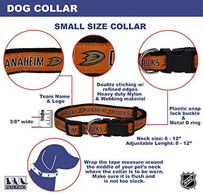 Pets First NHL Collar for Dogs & Cats. Adjustable, Cute, & Stylish! The Ultimate Hockey Fan Collar!