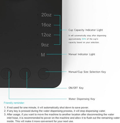 Desk Water Dispenser- Intelligent Desktop Water Bottle, Automatic Water Pump for Universal Bottle Water Dispenser USB Charging Jug Pump for Home, Office, Outdoor (Black)