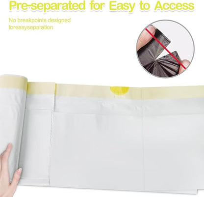 XUEPETT 48 PACK Jumbo Cat Litter Box Liners, Tear Resistant Heavy Duty Cat Litter Bags with Drawstring, Pre-Separated for Easy Access, Easy Cleanup