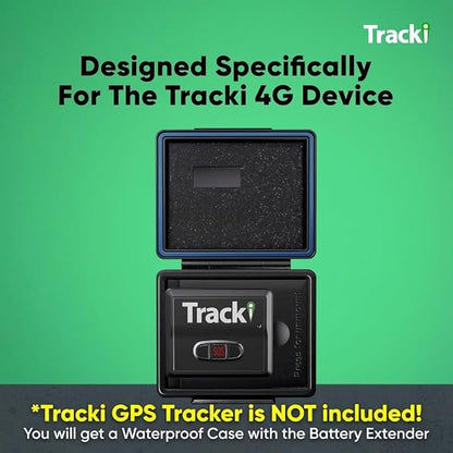 Tracki Waterproof Magnetic Mini Box and 3500mAh Battery Extender - Compatible with Tracki Universal GPS Tracker for Vehicles
