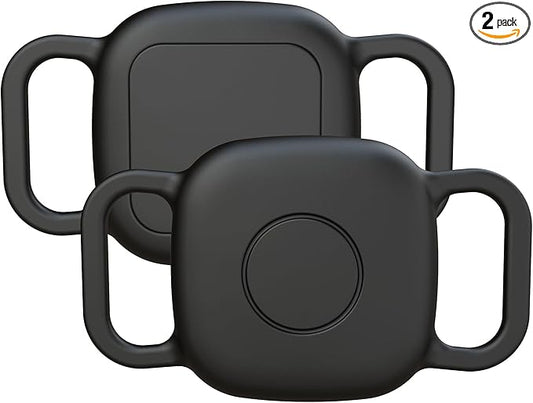 Waterproof Dog Collar Holder for Tile Life360 Mate [2024] 2022 Tracker, Anti Lost Soft Silicone Case for Cat Pet Necklace, Full Body Covered Protective Accessories for Tile Tracker Finder, Black