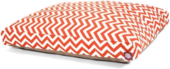 Majestic Pet Chevron Rectangle Dog Bed Washable – Non Slip Comfy Pet Bed – Crate Bed with Removable Washable Cover – Kennel Bed for Sleeping, Polyester Fiber, Large, Burnt Orange