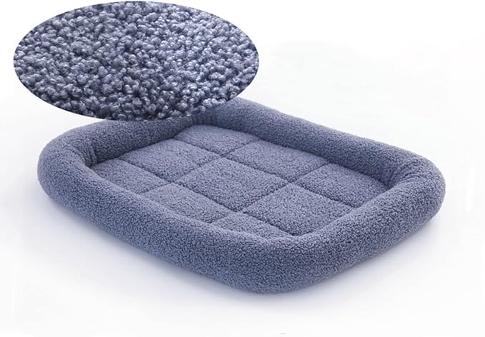 SHENGOCASE 4-Pack 10.6" L x 17" W Rectangular Teddy Fleece Cat Bed Cushion with Bolster for Cat and Small Dog, Anti-Skip Bottom, Machine Washable