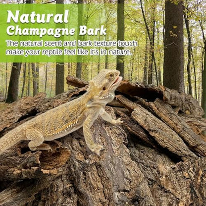 Reptile Cork Bark 1.5 Lb Flat Cork Wood for Terrarium Small Tree Bark Pieces 3.9-5.9in Natural Bulk Cork Bedding Tank Substrate for Bearded Dragon Snake Spiders Geckos Tortoise Hermit Crabs