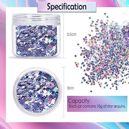 Laza 10g Stars Glitter Confetti Shiny Five-Angle Star False Nail Sequins
