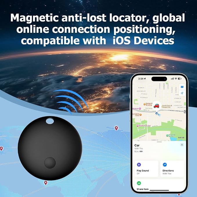 Mini GPS Tracker for Vehicles, No Month Fees, Bluetooth Tracker Tag | Magnetic Tracker for Car, IP67 Waterproof, 12 Months Battery Life, No Subscription, Tracking Tag for Cars Bikes Luggage