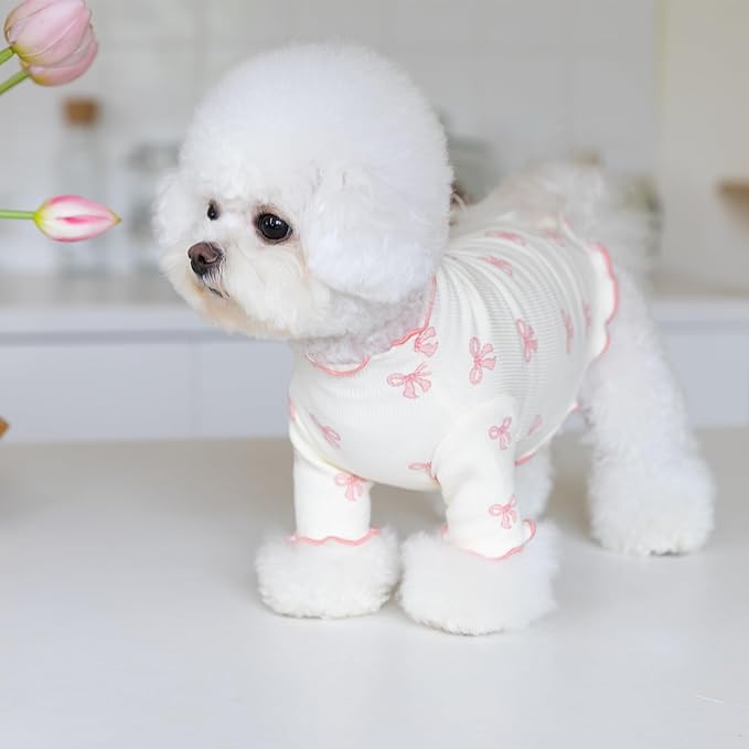 Small Dog Clothes Extra Small Dogs Spring Summer Dress Cute Soft and Breathable Outfits for Female Chihuahua Shih Tzu Yorkshire Puppy Cats (Pink, Medium)