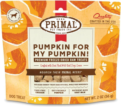 Primal Freeze Dried Dog Treats, Chicken & Pumpkin, 2 oz