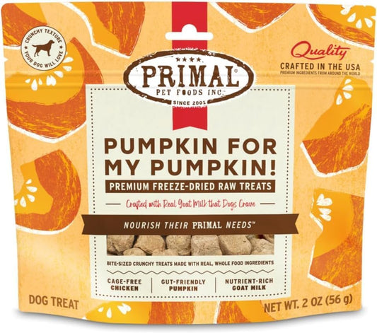 Primal Freeze Dried Dog Treats, Chicken & Pumpkin, 2 oz