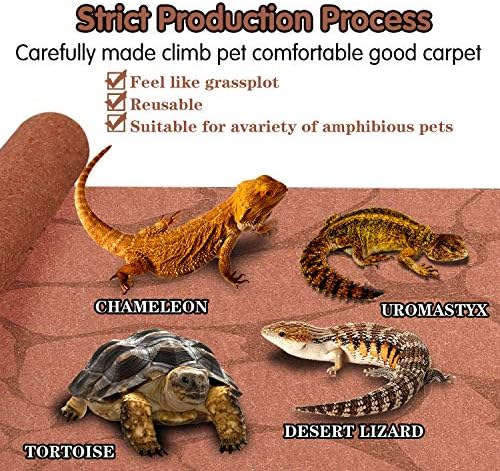 Reptile Carpet 40 Gallon 2 Pack for Bearded Dragon Tank Accessories,Enclosure Terrarium Liner Bedding Mat for Lizard,Gecko,Snake,Chameleons,Tortoise with Tweezers Feeding Tong(36 * 18in)
