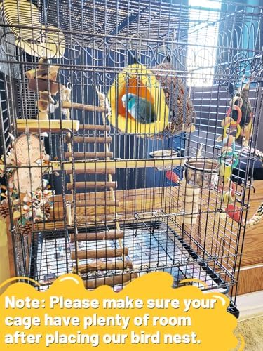 MEWTOGO Small Winter Warm Bird Nest House with Support Board for Cage