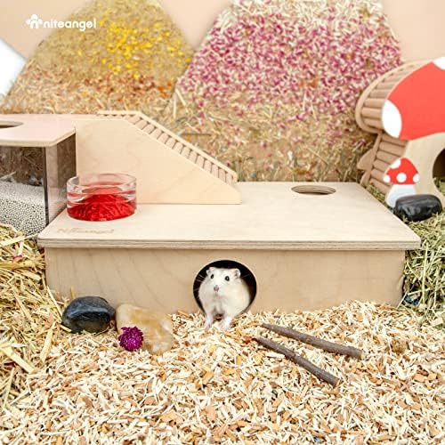 Niteangel Multi-Chamber Hamster House Maze: 2 Entrance 6 Rooms Maze Habitat