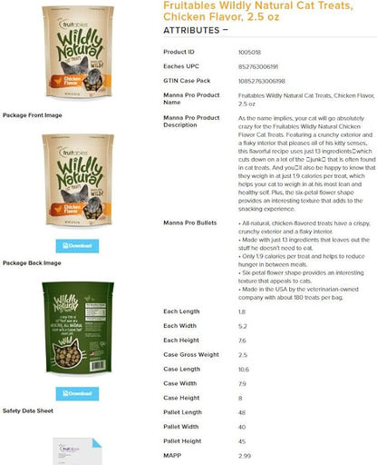 Wildly Natural Cat Treats, Chicken Flavor, 2.5 oz