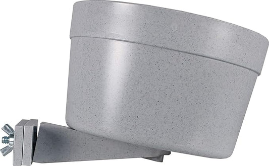 Lixit® Kennel Cage Food or Water Bowl - Non Spill Hanging Removable Dog Crate Bowls - Carrier Water Food Bowl for Dogs or Cats - Attaches to Cage for Convenient Feeding and Drinking (Gray, 40 Ounce)