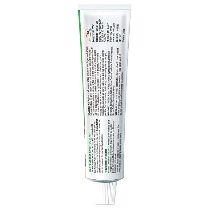 Nutri-Vet Enzymatic Dog Toothpaste, Plaque Remover for Teeth, Dog Breath Freshener, Tooth Whitening, Puppy Essentials, Made in The USA, Non-Foaming Chicken Flavor, 2.5 oz (Pack of 2)