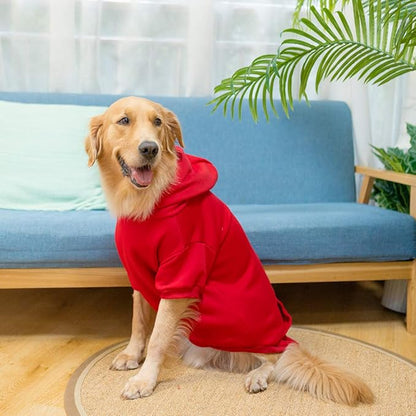 KOOLTAIL Dog Hoodie for Large Medium Small Dogs, Soft and Warm Pet Sweater with Leash Hole and Pocket Boy Girl, Puppy Fall Winter Jacket Clothes, French Pitbull Cold Weather Coat Sweatshirt, Red L