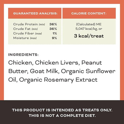 Primal Freeze Dried Dog Treats, You're My Butter Half; Chicken & Peanut Butter with Goat Milk, Grain Free Training Treats for Dogs, 2 oz (Pack of 2)