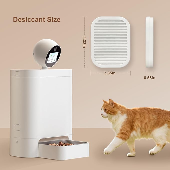 3-Pack Drying Refill Packs for Zoiydals 5.5L Automatic Cat Feeder (Model TWQ-001) – Keeps Pet Food Fresh, Moisture-Absorbing, with APP Replacement Reminder, Feeder Accessory