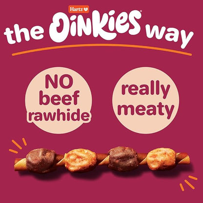 Hartz Oinkies Hearty Kabob Dog Treats with 100% Real Chicken, Duck, Sweet Potato & Carrot, Rawhide-Free, Natural Dog Treats, Highly Digestible Long Lasting Chews, 18 Count