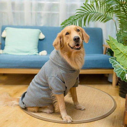 KOOLTAIL Dog Hoodie for Large Medium Small Dogs, Soft and Warm Pet Sweater with Leash Hole and Pocket Boy Girl, Puppy Fall Winter Jacket Clothes, French Pitbull Cold Weather Coat Sweatshirt, Grey XL