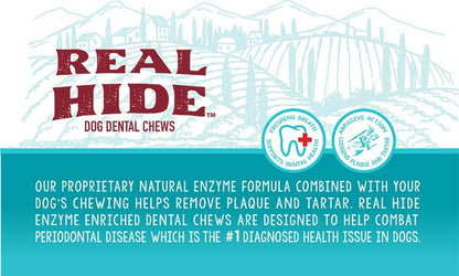 Real Hide Enzyme Enriched Dental Care Dog Chews for Medium/Large Dogs
