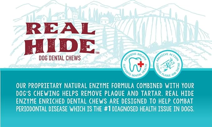 Real Hide | Enzyme Enriched Dental Care Dog Dental Chews | Small | 8.5 oz