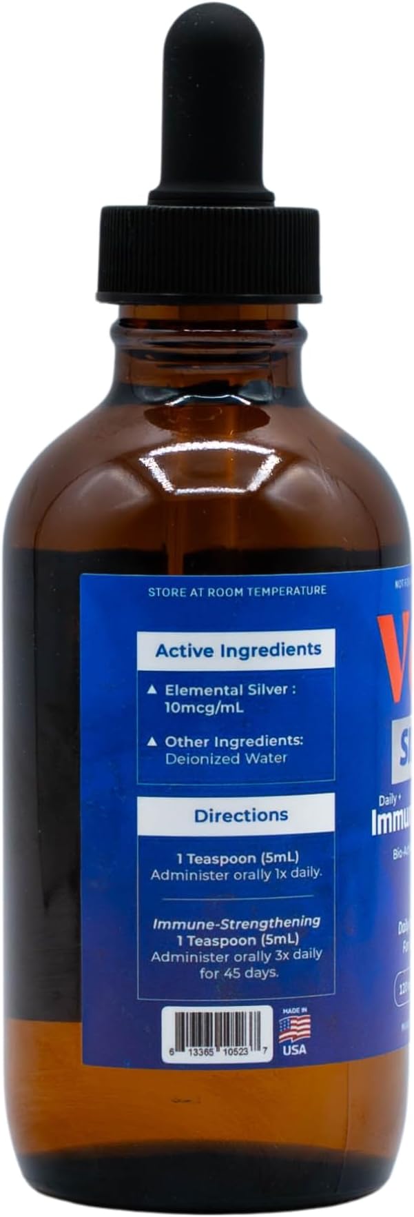Vetr Silver Immune Support for Dogs and Cats, 4oz/120mL Liquid in Amber Bottle with Oral Dropper, Professional Grade Colloidal Silver Supplement for Daily Wellness and Seasonal Defense