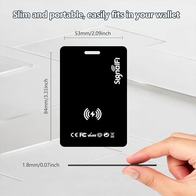 Wallet Tracker Card,MFi Certified Smart Tracker Compatible with iOS-Find My App,Ultra Slim 0.07in,IP68 Waterproof,Supports Wireless chargingTracker Card for Wallets,Luggage and Pets(iOS only)