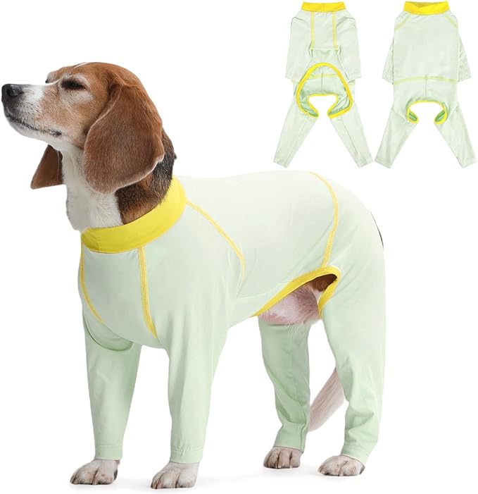 FUAMEY UPF 50+ Dog Sun Protection Full-Body Shirt for Small Dogs, Puppy Cooling Jumpsuit with Quick-Dry Stretchable Fabric, Outdoor Pet Dirt-Resistant Shedding Control Onesie for Summer, Green, S