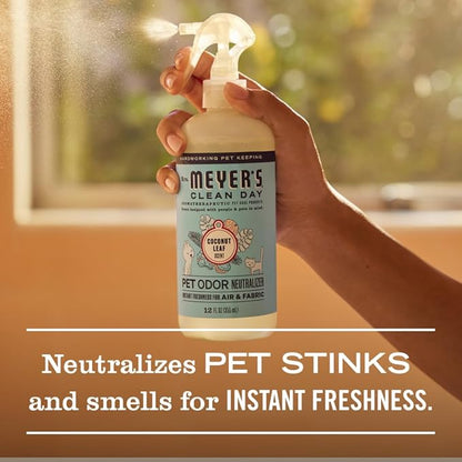 Mrs. MEYER'S Clean Day Pet Cleaning Kit, includes Pet Stain & Odor Fighter 28oz and Odor Neutralizer 28oz, Coconut Leaf