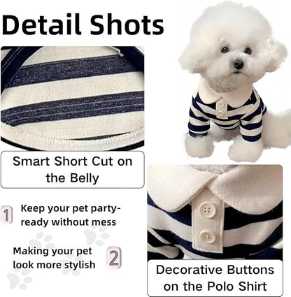 MANON ROSA Dog Clothes, Designer Boy Polo Shirt for Small Medium Dogs, Soft Puppy Outfit, Breathable Male Yorkie Chihuahua Shih Tzu Poodle Kitten Cat T-Shirt, Birthday Gifts - Pink, XL, Fit 12-16.5lbs