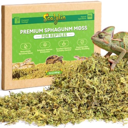 Sphagnum Moss for Reptiles & Plants, 3.4 OZ Terrarium Moss Bedding