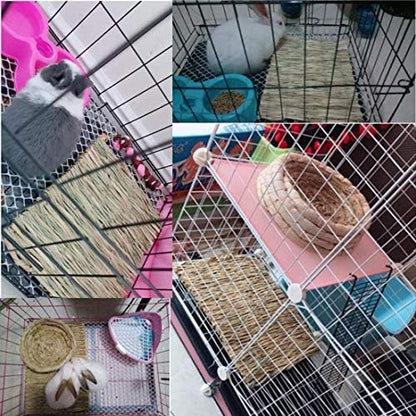 Hamiledyi Grass Mat for Rabbit Woven Bed Mat Bunny Chew Toys 22PCS