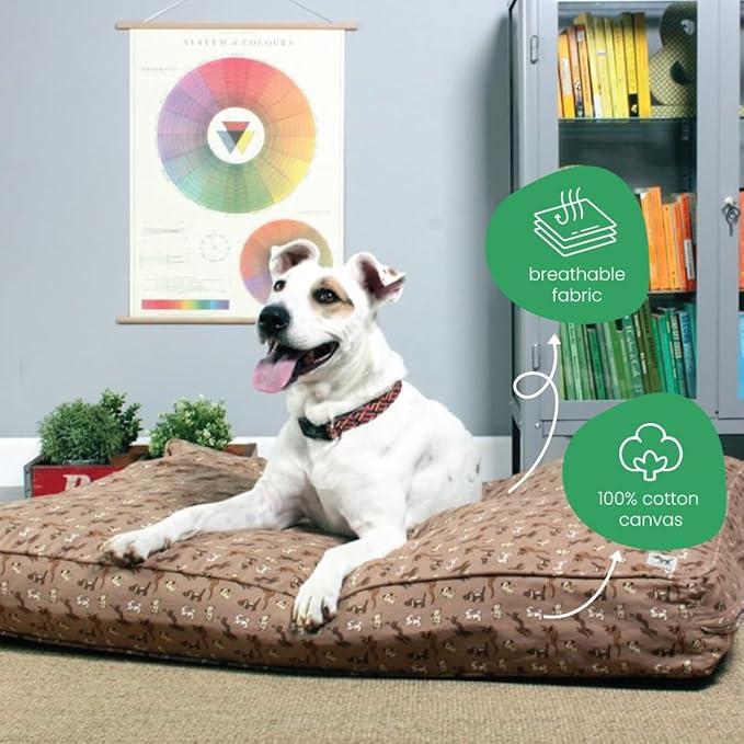 Molly Mutt Huge Dog Bed Cover - Daysleeper Print - Measures 36”x45”x5’’ - 100% Cotton - Durable - Breathable - Sustainable - Machine Washable Dog Bed Cover