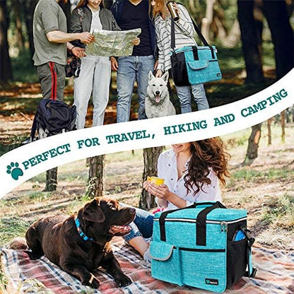 PetAmi Dog Travel Bag Organizer, Pet Supplies Diaper Tote, Teal Blue Medium