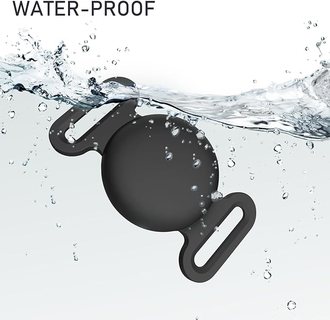 Vancle at Case for Dog Collar, Waterproof Apple Air Tag Protective Holder GPS Tracking Finder for Pet, Silicone Case for Dog Collar Cat Loop Holder Pet Accessories