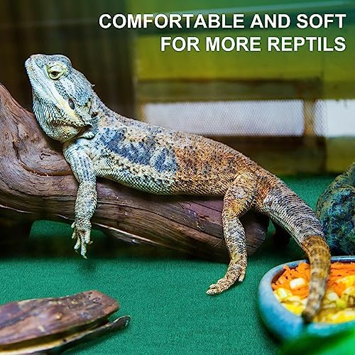 Haull 4 Pcs Reptile Carpet Terrarium Floor Mat Liner, 47 x 24 Inch, Green