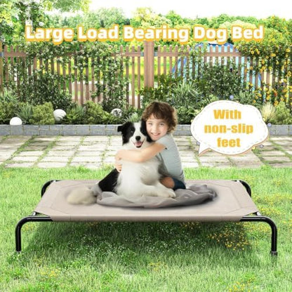 Simple Trending Raised Dog Bed for Large Dogs, Waterproof XL Dog Cot, Brown